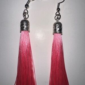 Pink tassel earrings